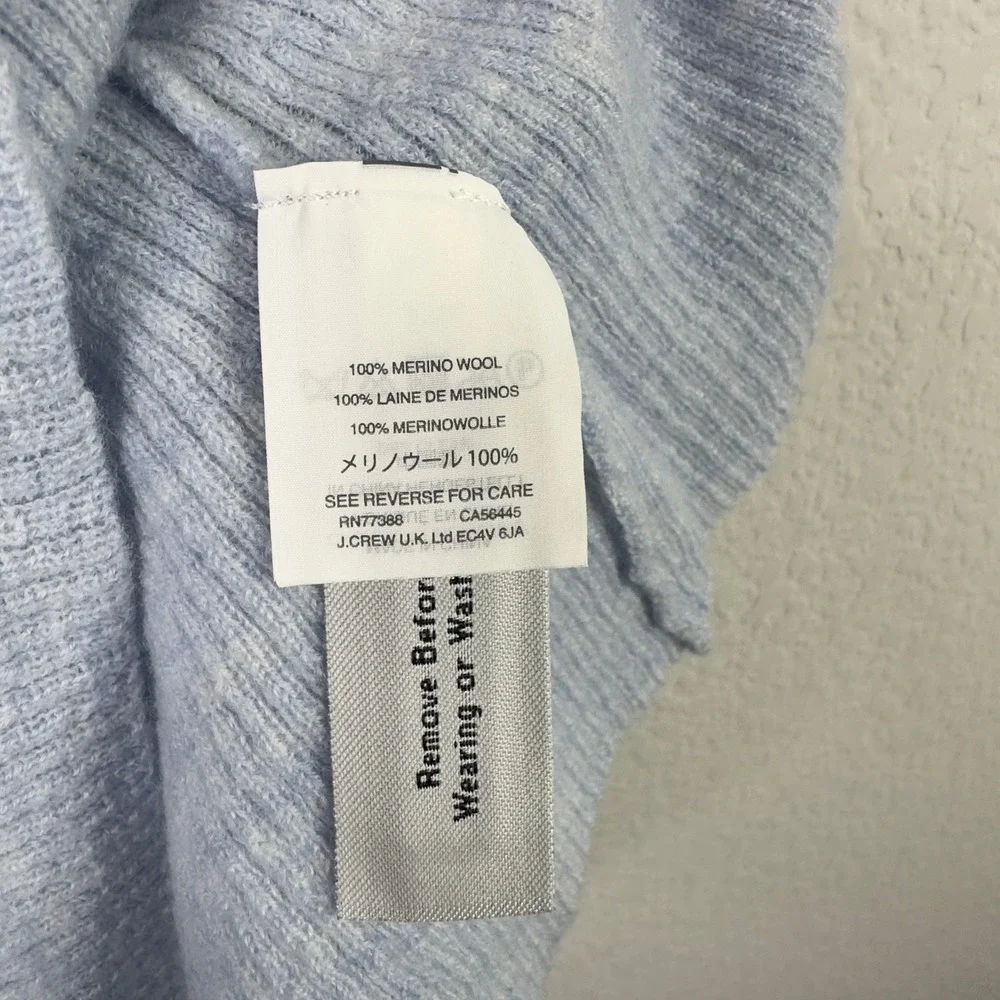 J.Crew Tank Top Sweater Women S Blue Merino Wool Ribbed Tiered Ruffle Minimalist